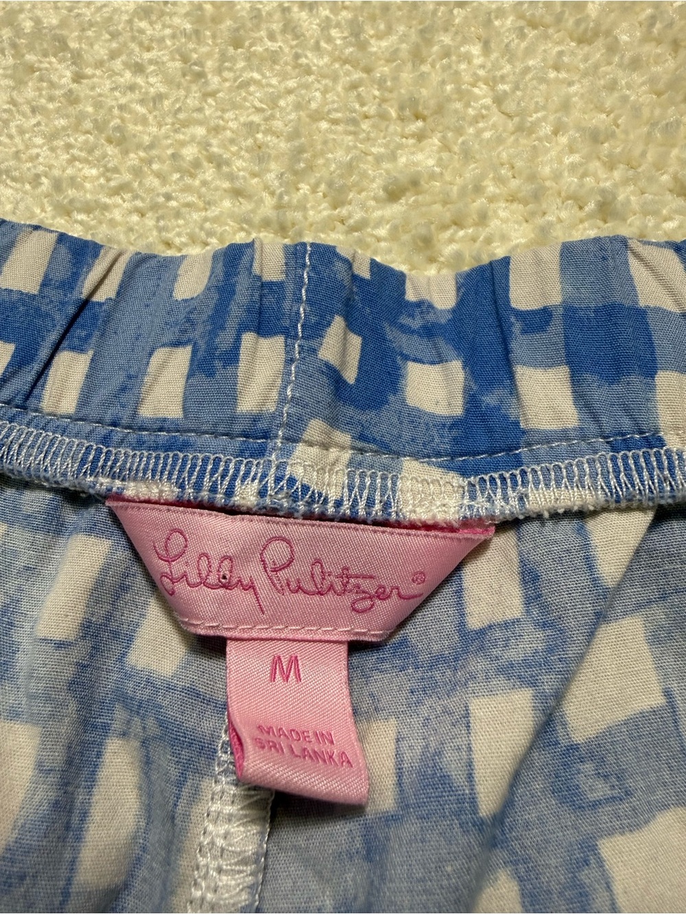 Lilly Pulitzer Ocean View Gingham Plaid White Bennet Blue Feelin Beachy Shorts - Picture 4 of 11